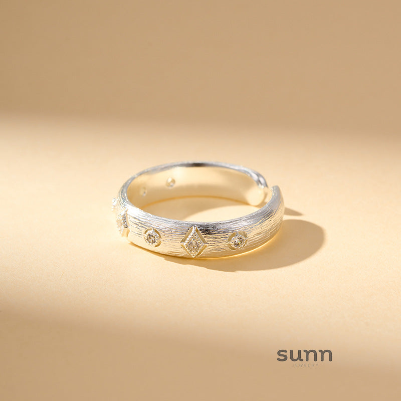 Malea Brushed Zircon Open Ring [XULORWO7]