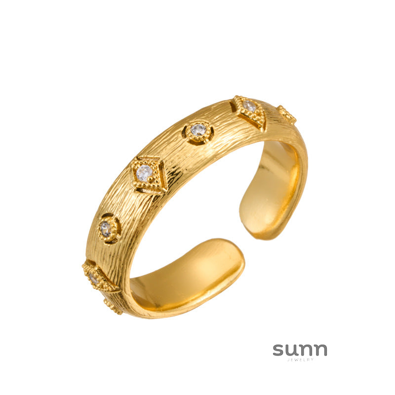 Malea Brushed Zircon Open Ring [FE7CN0SM]