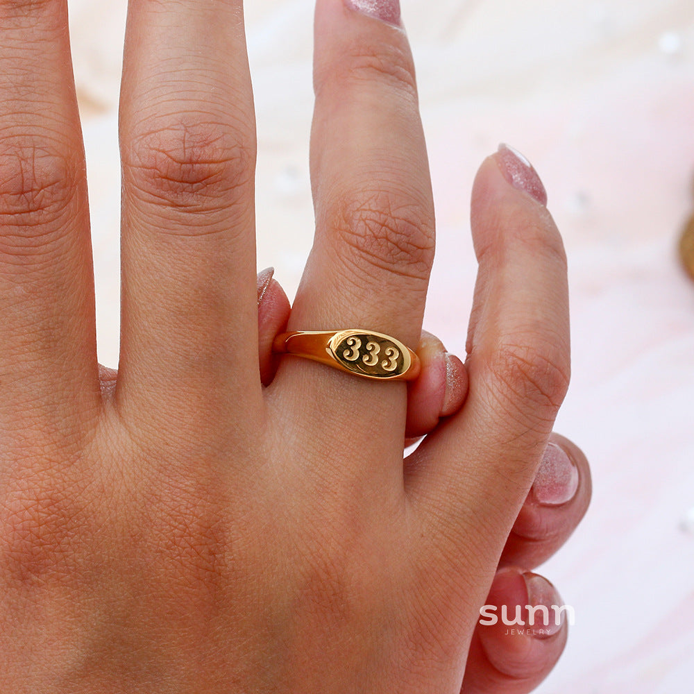 Malea Gold Number Ring [THU76I12]
