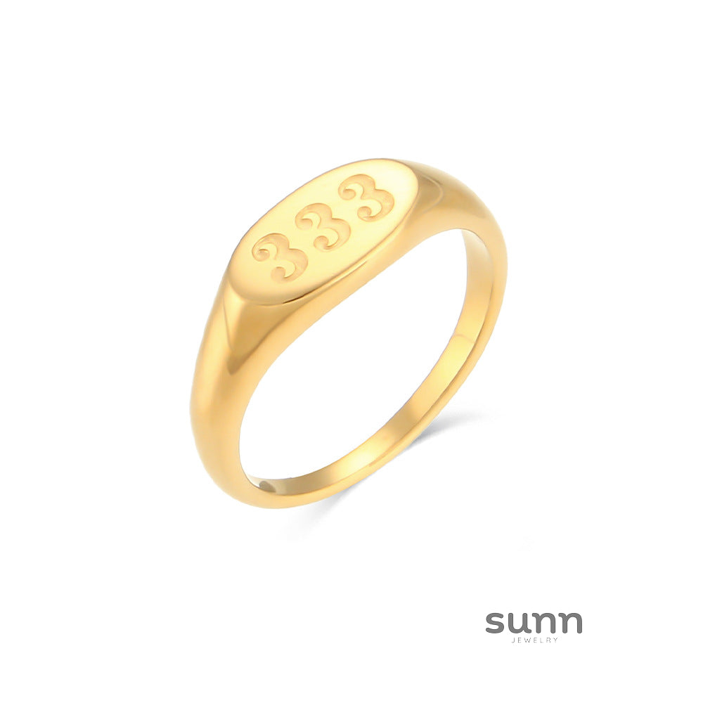 Malea Gold Number Ring [8KXSF95L]