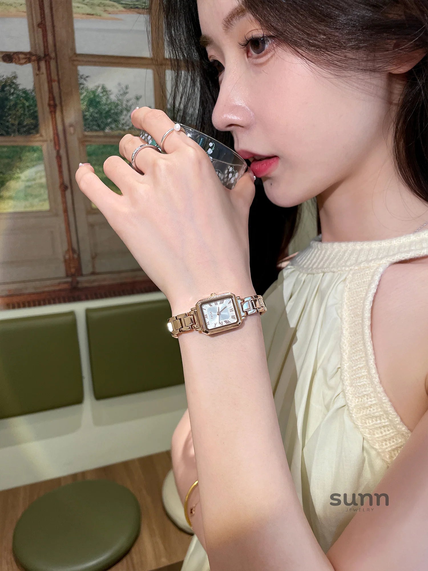 Malena Ceramic Square Watch