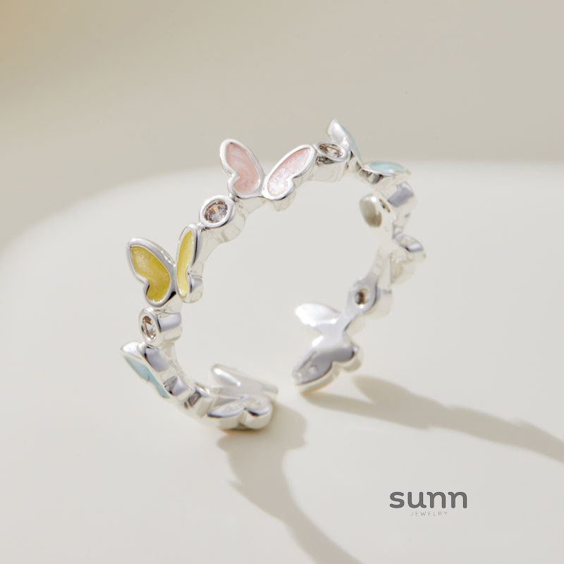 Maliha Colorful Butterfly Ring [NTJCR9AX]