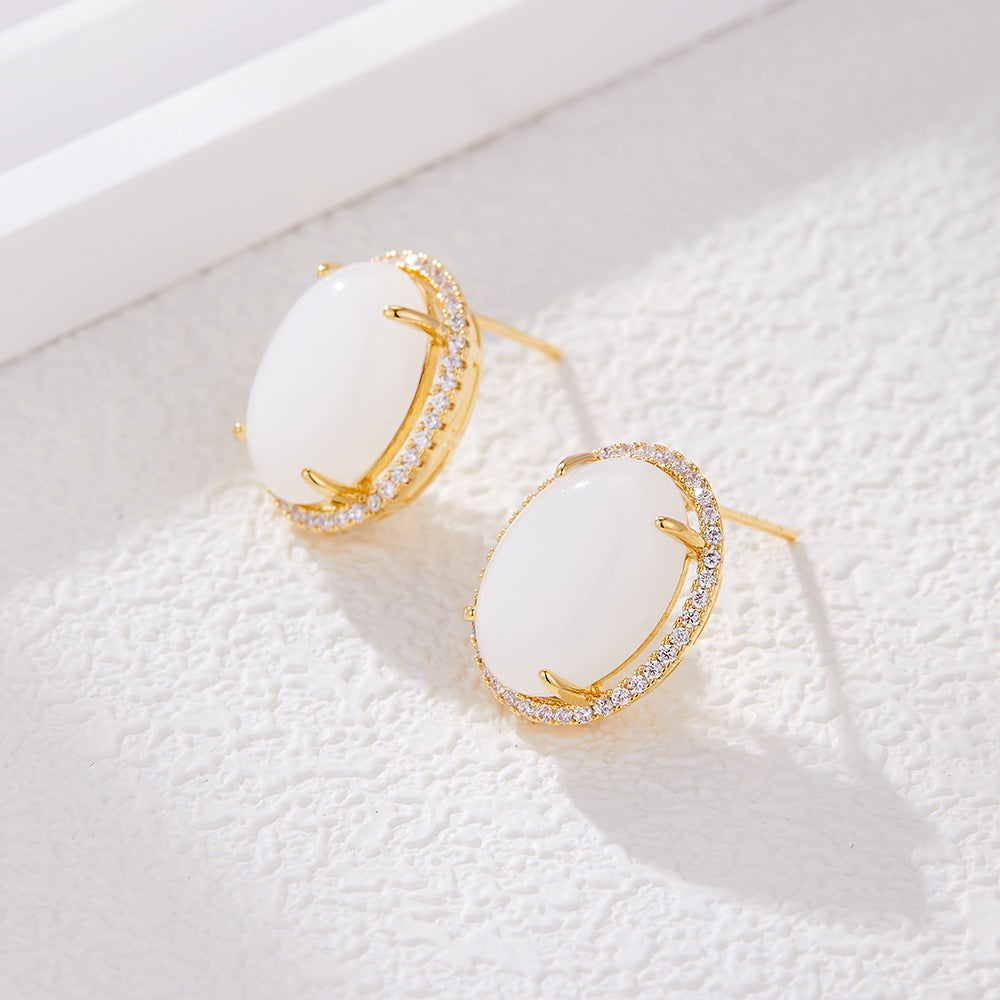Malika Emerald Oval Earrings [CAH0456Y]