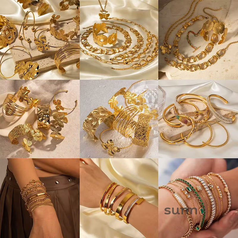 Malika Zircon Gold Plated Bracelet [YJCAW8JE]