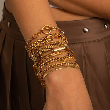 Malika Zircon Gold Plated Bracelet [YJCAW8JE]