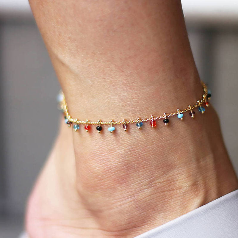 Malin Colorful Bead Anklet [N1DOARQX]