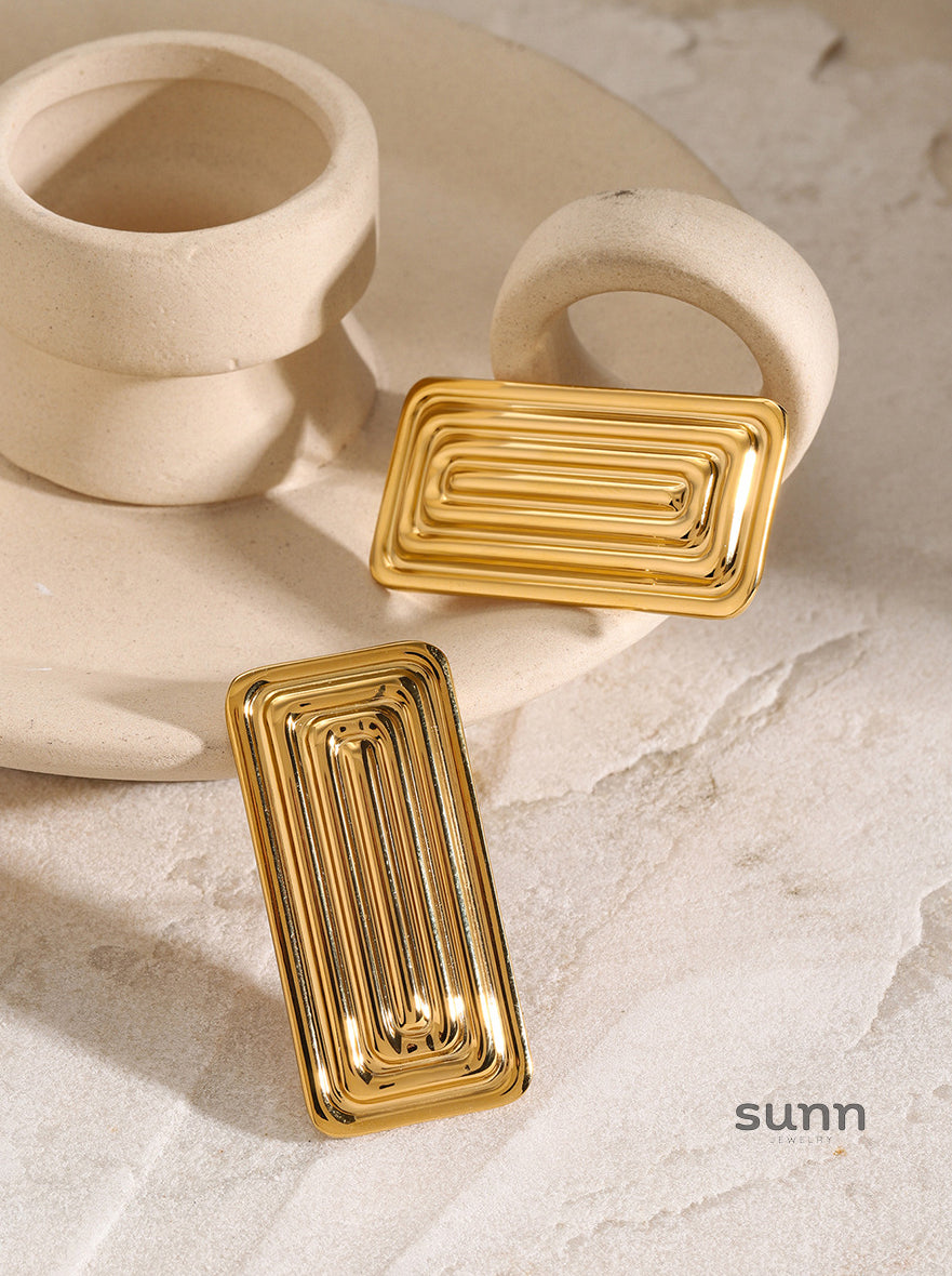 Malinda Geometric Link Earrings [4L8LM2OI]