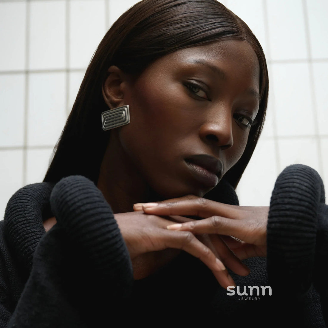 Malinda Geometric Link Earrings [KXV1R459]