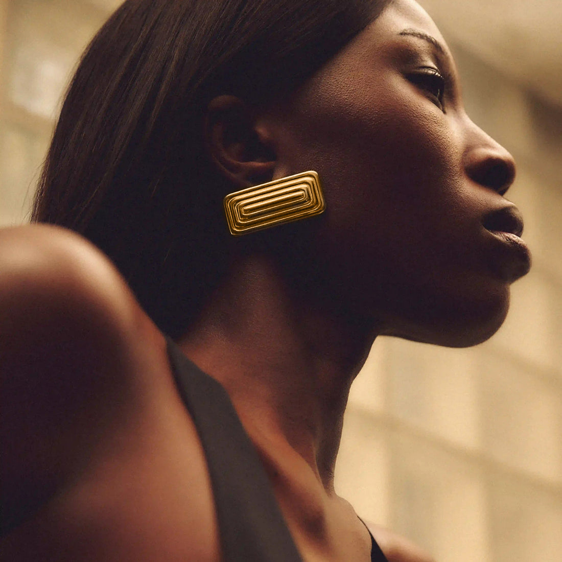 Malinda Geometric Link Earrings [KXV1R459]