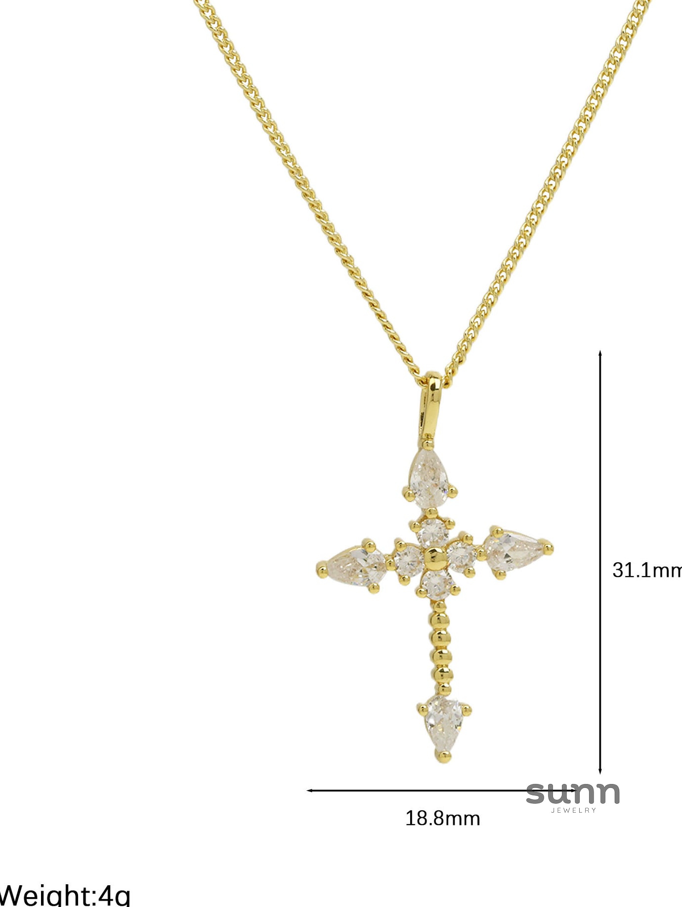 Malinda Zircon Cross Necklace [R7LKQFSU]