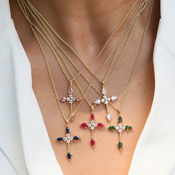 Malinda Zircon Cross Necklace [7SQ3DJG1]