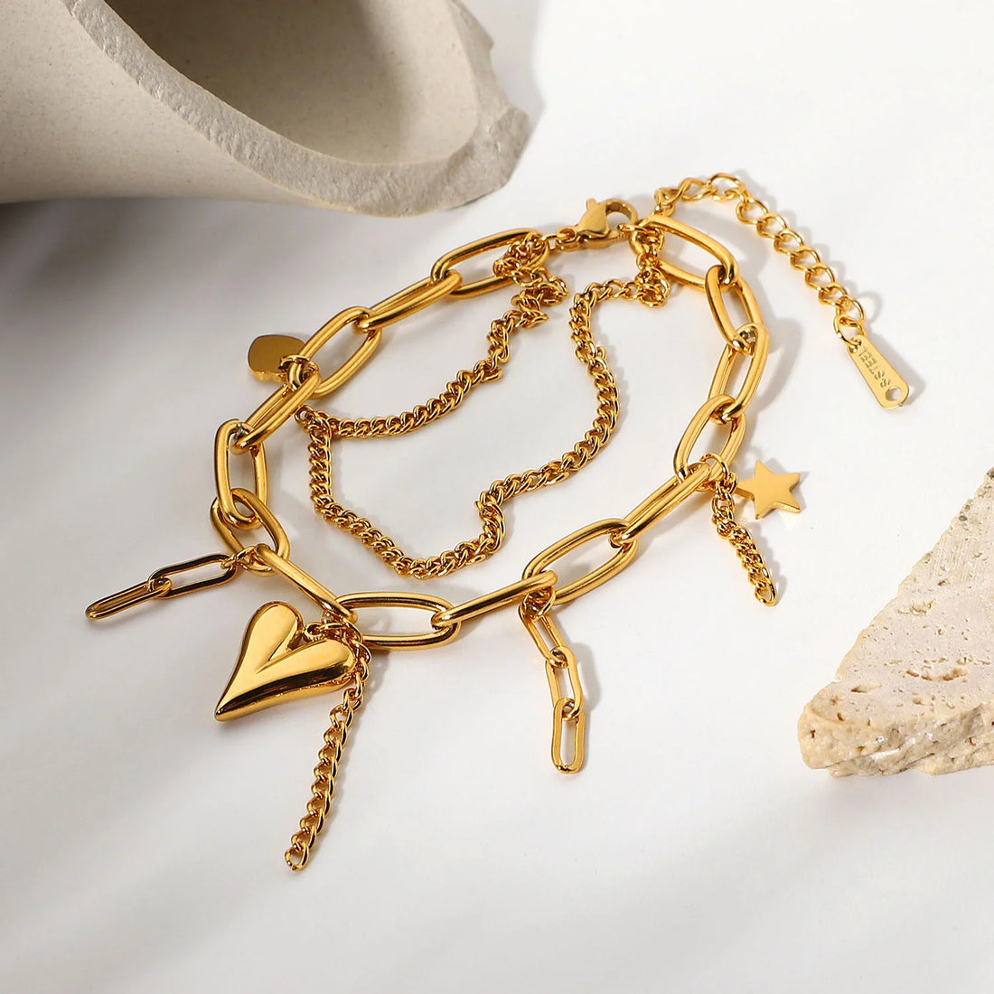 Maliyah Heart Star Double-Layer Bracelet