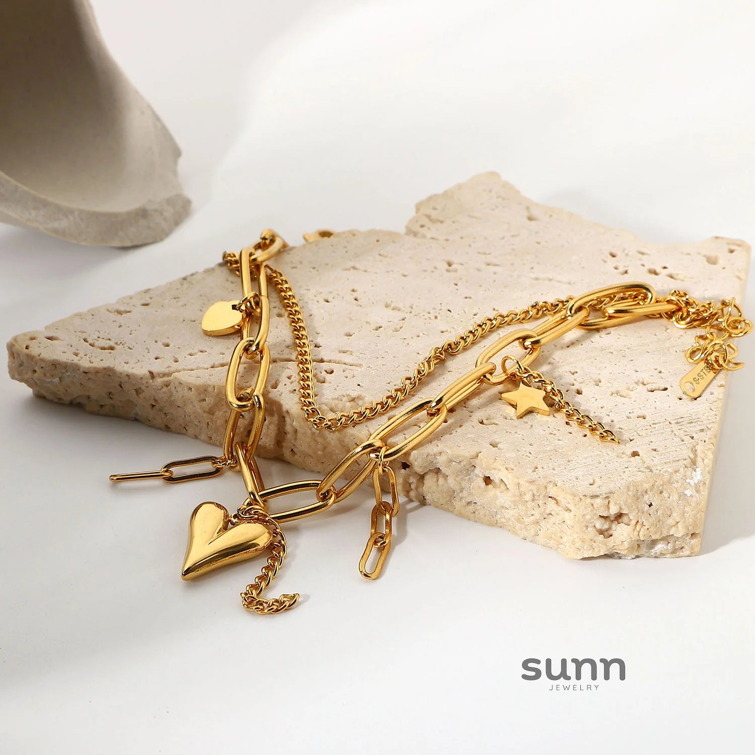 Maliyah Heart Star Double-Layer Bracelet
