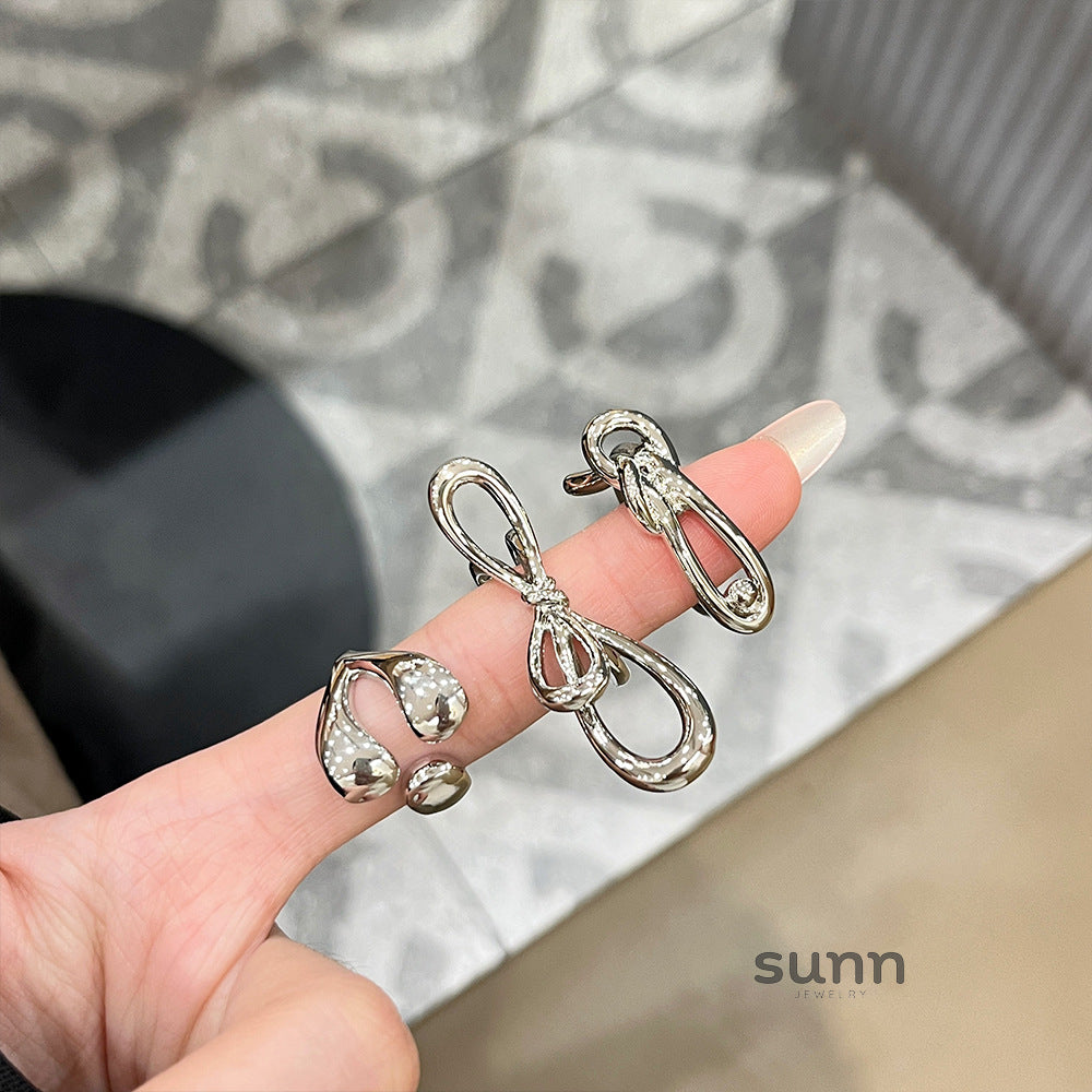 Malka Silver Bow Ring [0D331NQR]