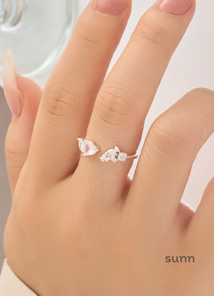 Mallorie Sugar Cube Heart Ring [NRVAYFMH]