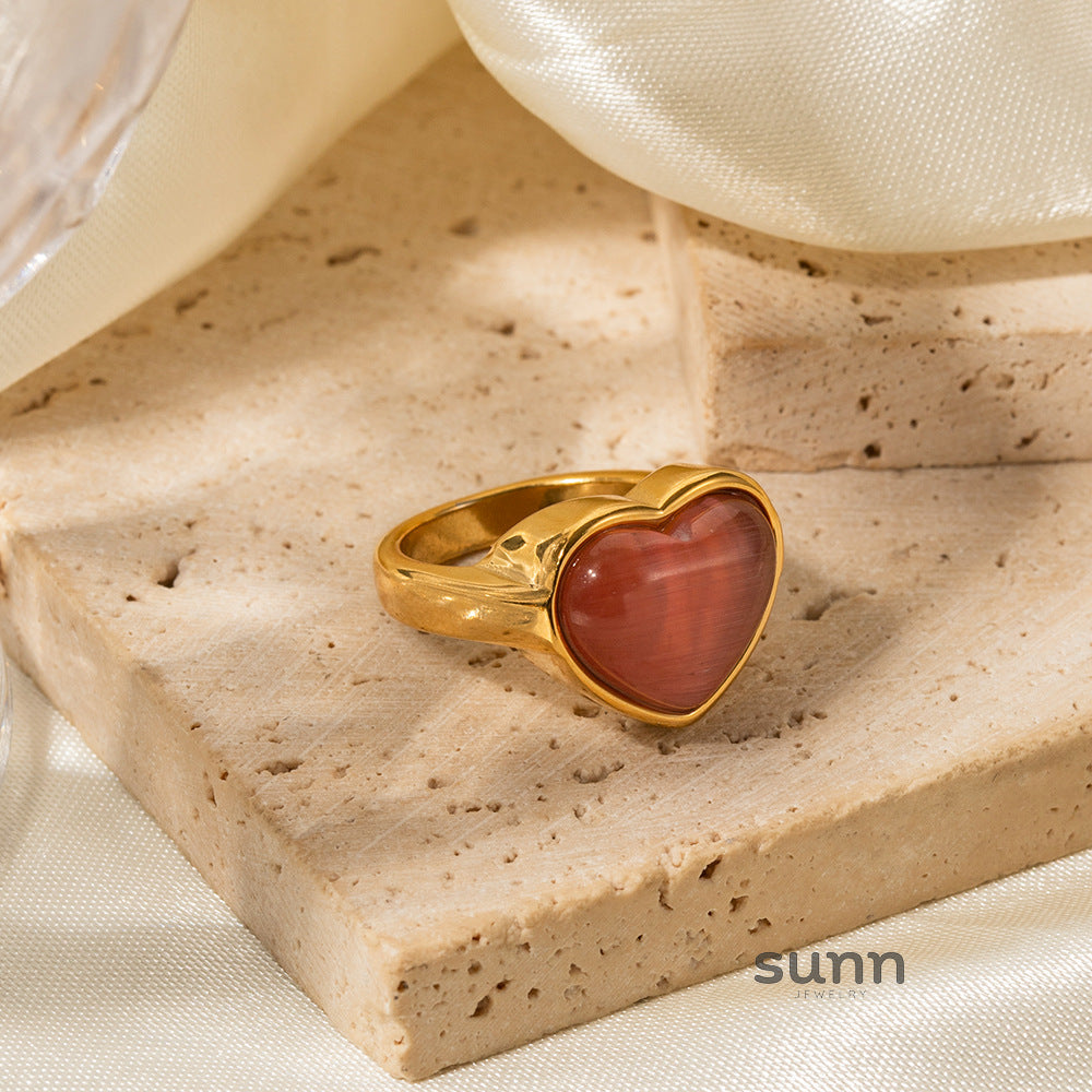 Mallory Gold Pink Heart Ring [HPY9NK2R]