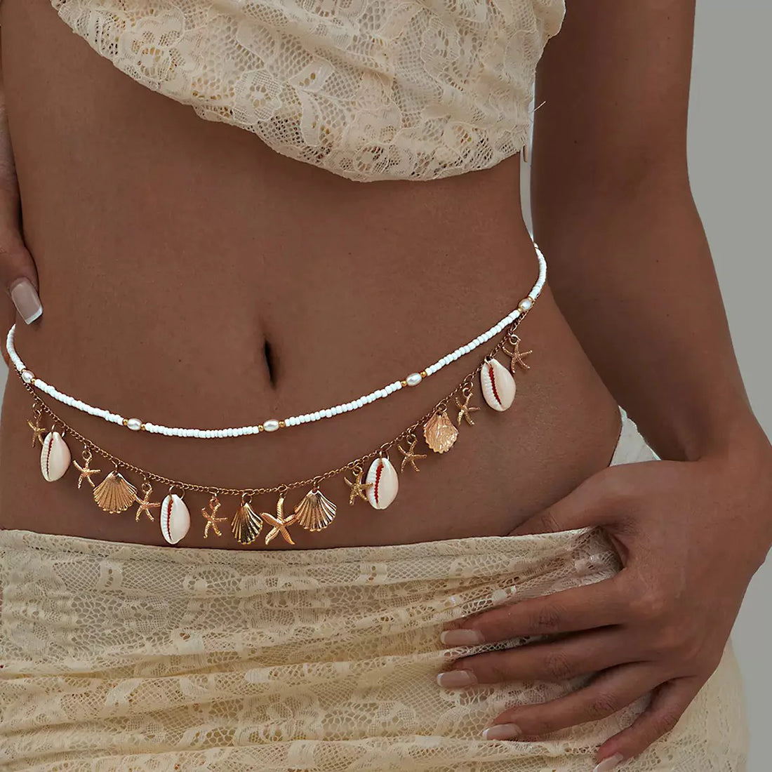 Mallory Seashell Beaded Body Chain