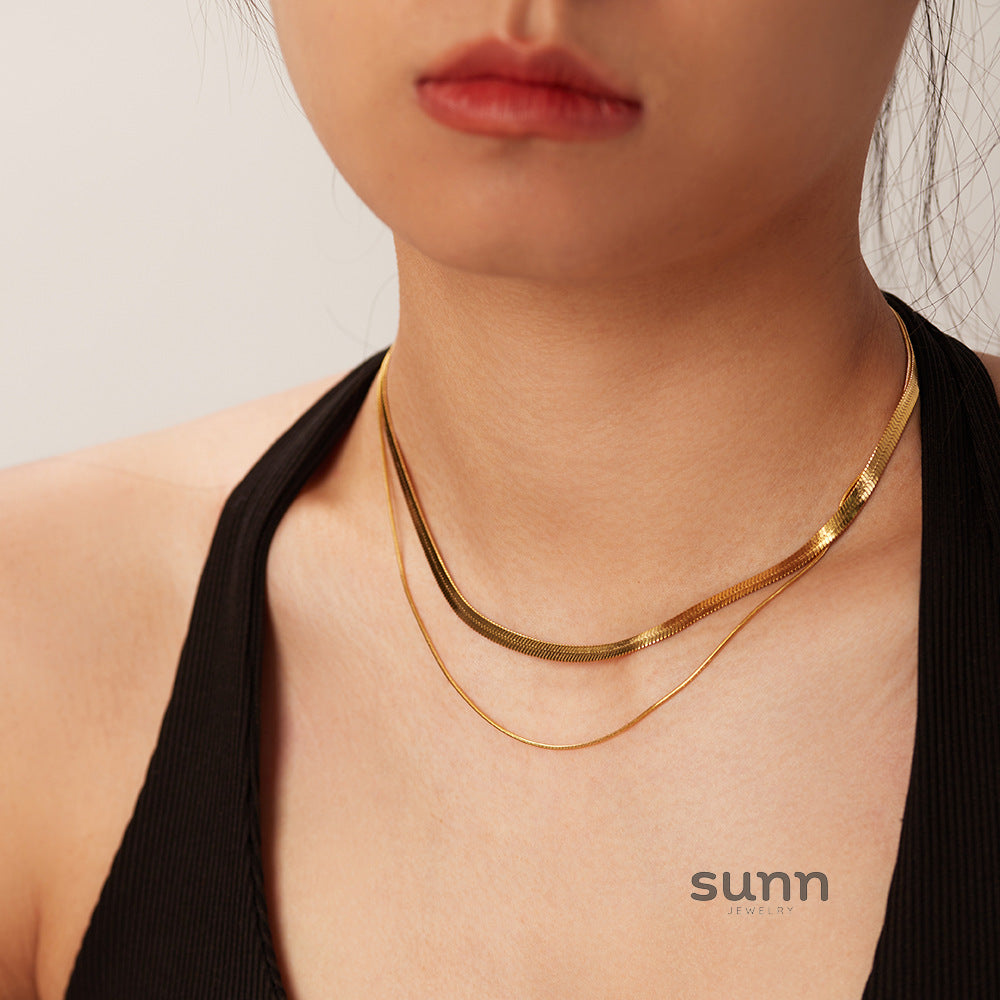 Malone Gold Link Necklace [QTI2808D]