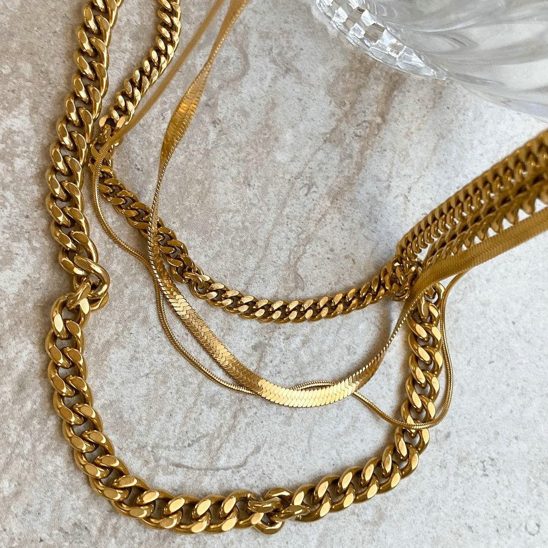 Malone Gold Link Necklace [3EPSPBW3]