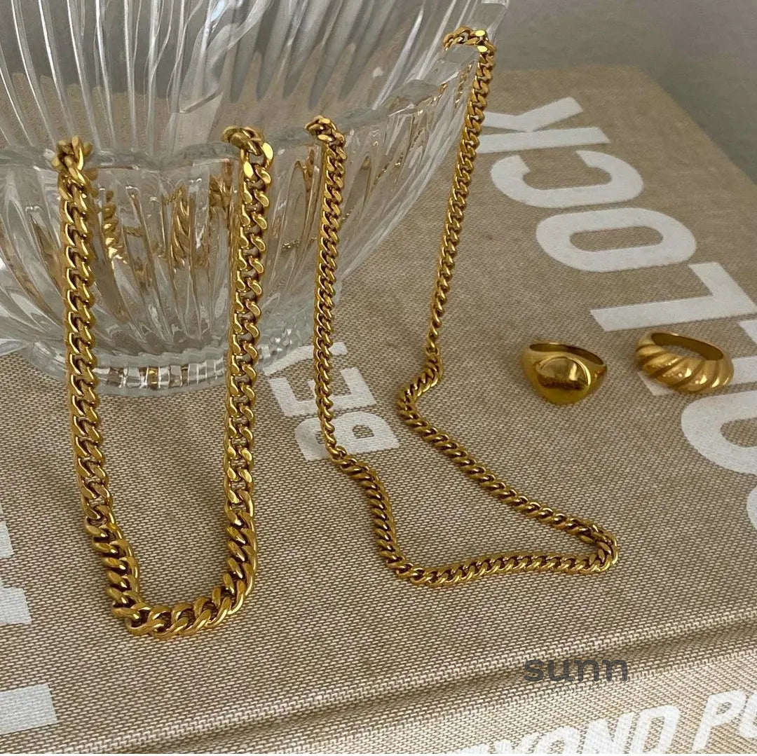 Malone Gold Link Necklace [H362S56O]
