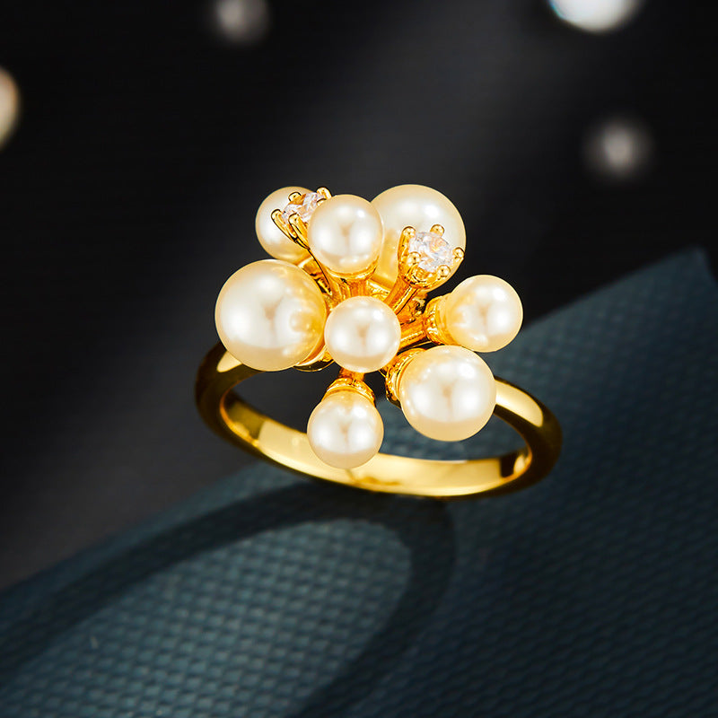 Mamie Delicate Pearl Flower Ring [ZBCJ6ACI]