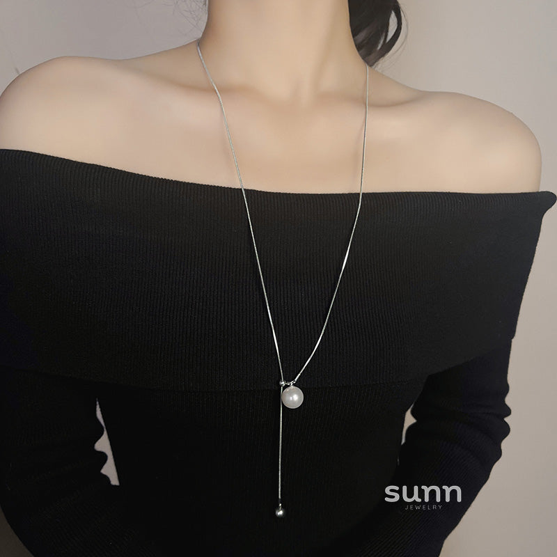 Manal Adjustable Pearl Heart Necklace [N41KD5MD]