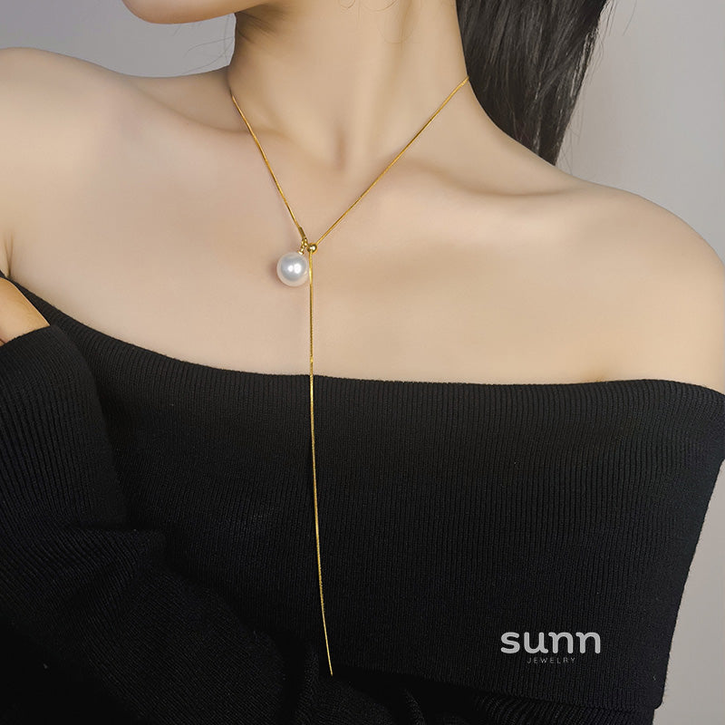 Manal Adjustable Pearl Heart Necklace [RFY3MUIK]