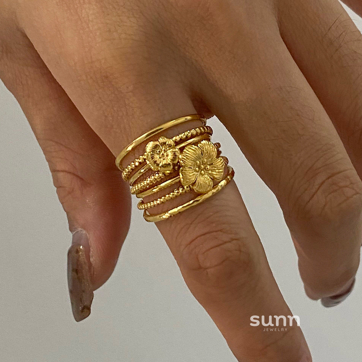 Manal Geometric Stackable Rings [XUA8OV1X]