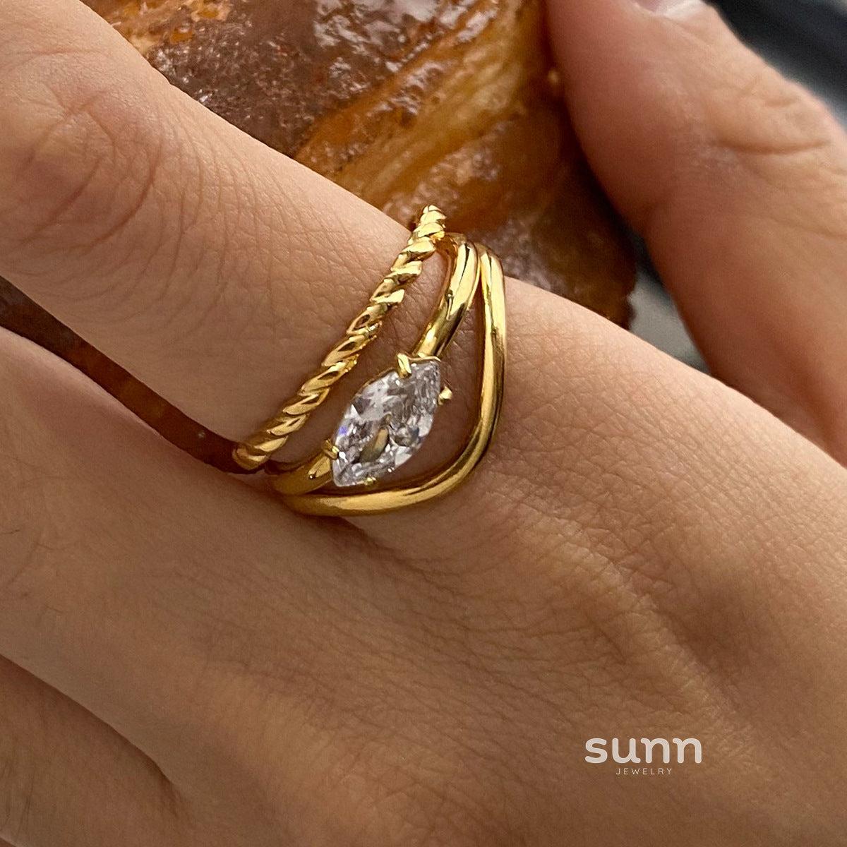 Manal Geometric Stackable Rings [3O5219SQ]