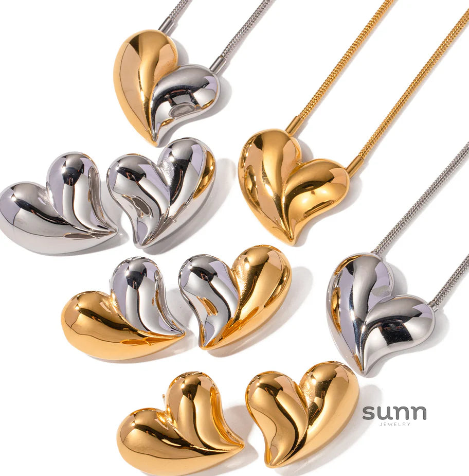 Mannat Bold Heart Earrings