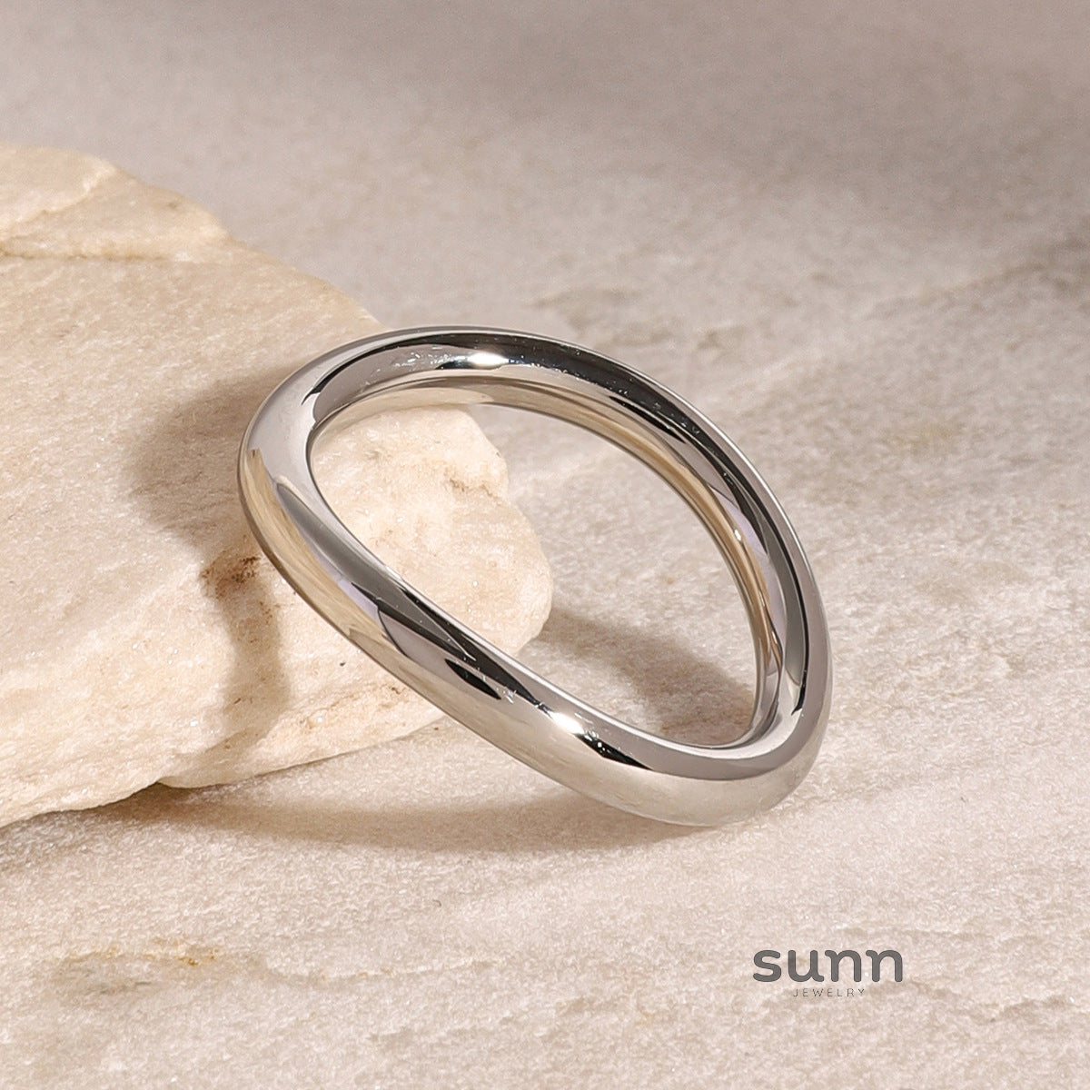 Marcelina Polished Steel Ring [K5CS7H10]