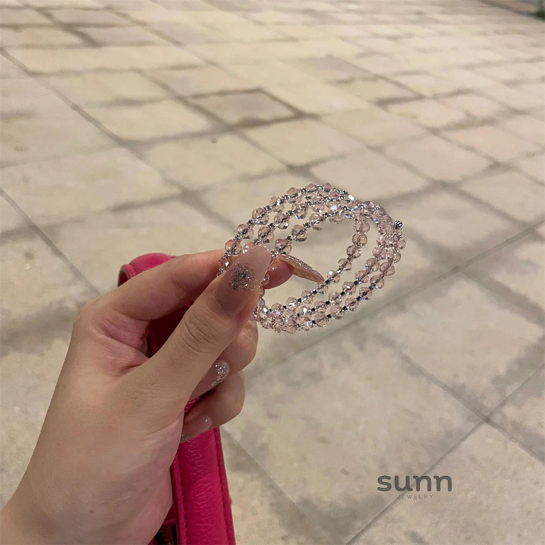 Margarita Layered Strawberry Crystal Bracelet