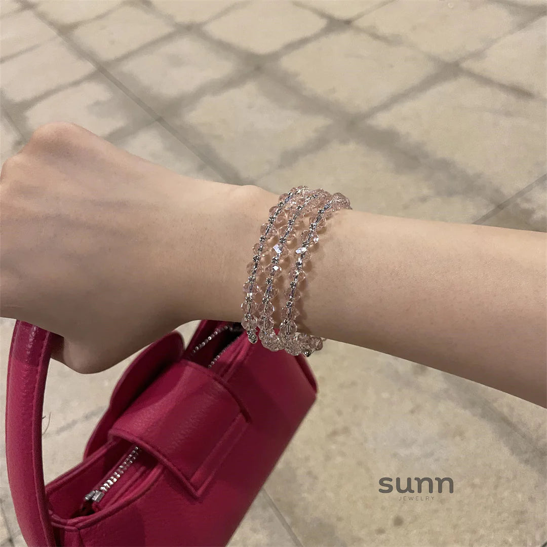Margarita Layered Strawberry Crystal Bracelet