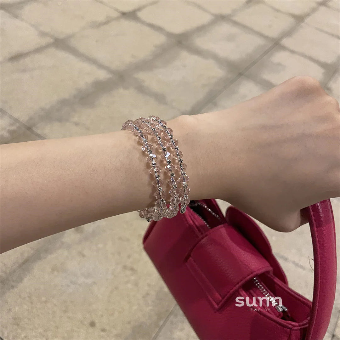 Margarita Layered Strawberry Crystal Bracelet