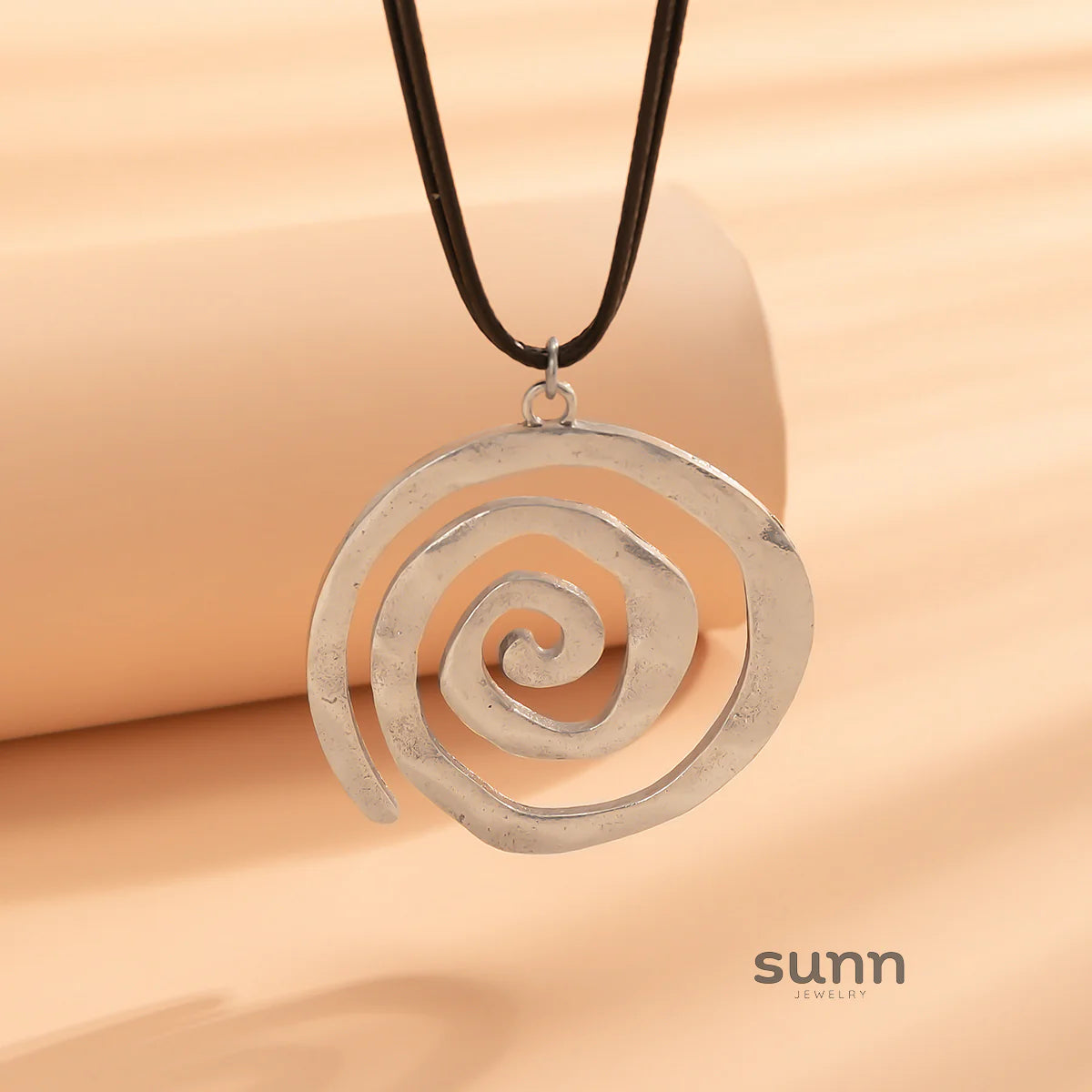 Marguerite Spiral Pendant Cord Necklace