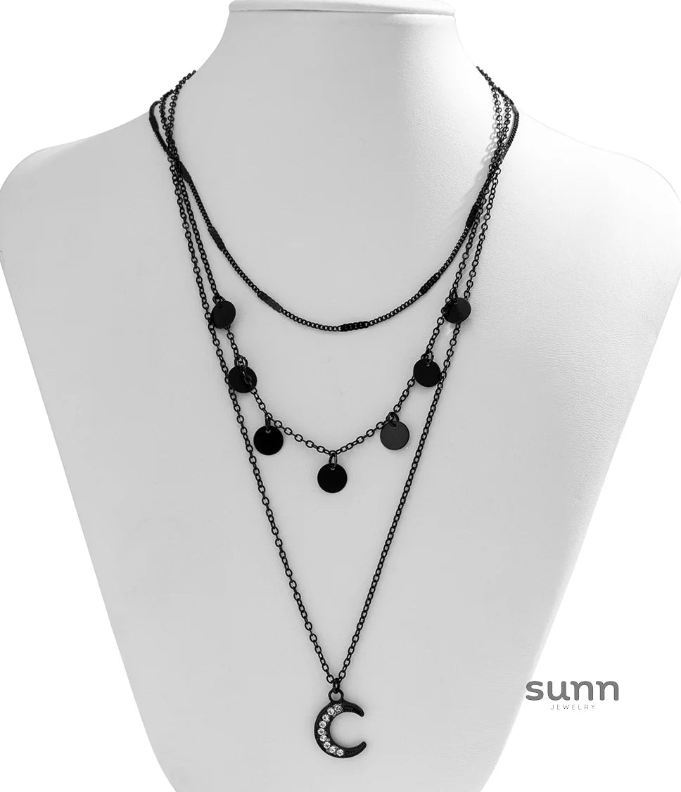 Mariafernanda Edgy Heart Crescent Necklace