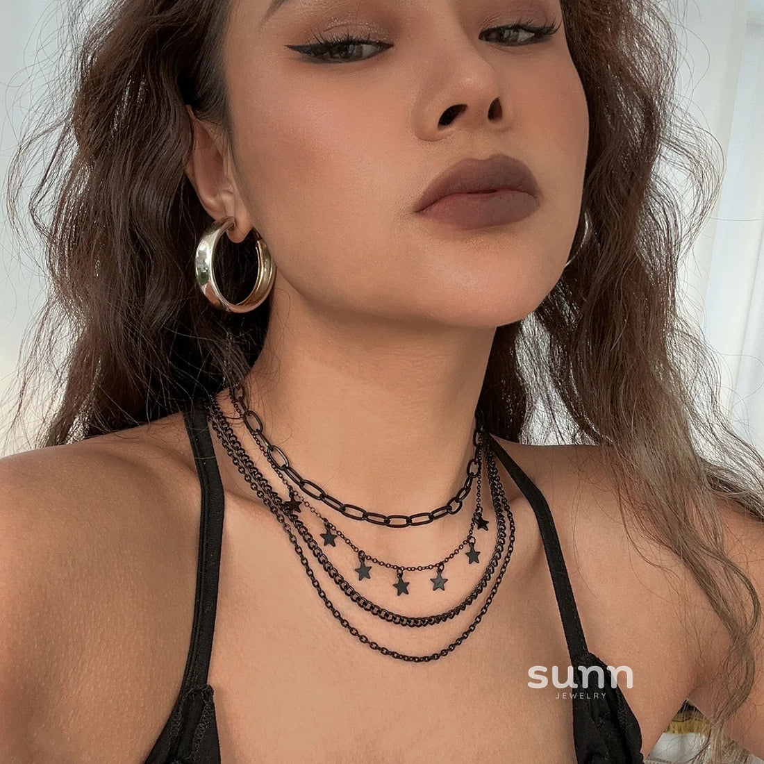 Mariafernanda Edgy Heart Crescent Necklace