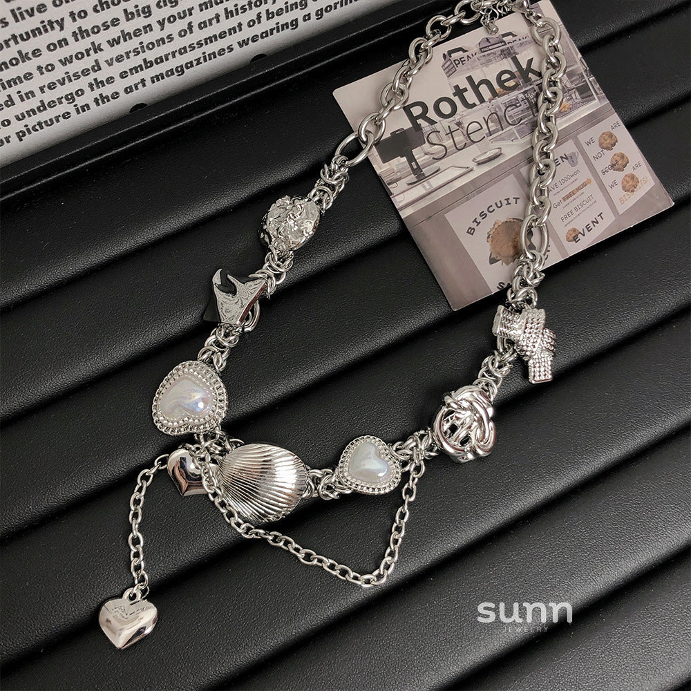 Mariamawit Layered Pearl Heart Necklace