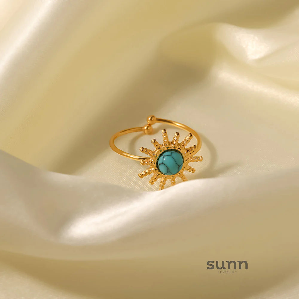 Marianne Turquoise Sunburst Ring