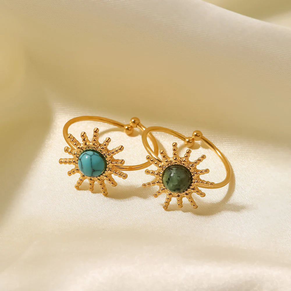 Marianne Turquoise Sunburst Ring