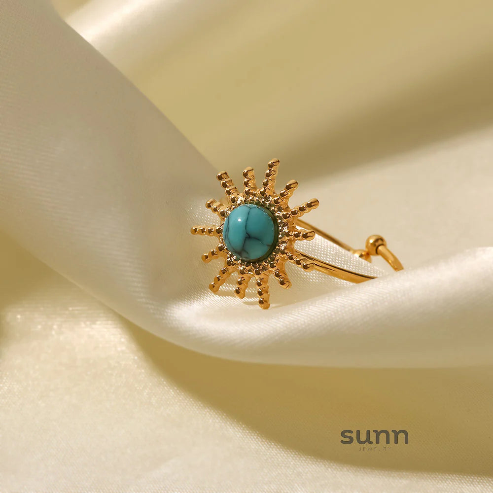Marianne Turquoise Sunburst Ring