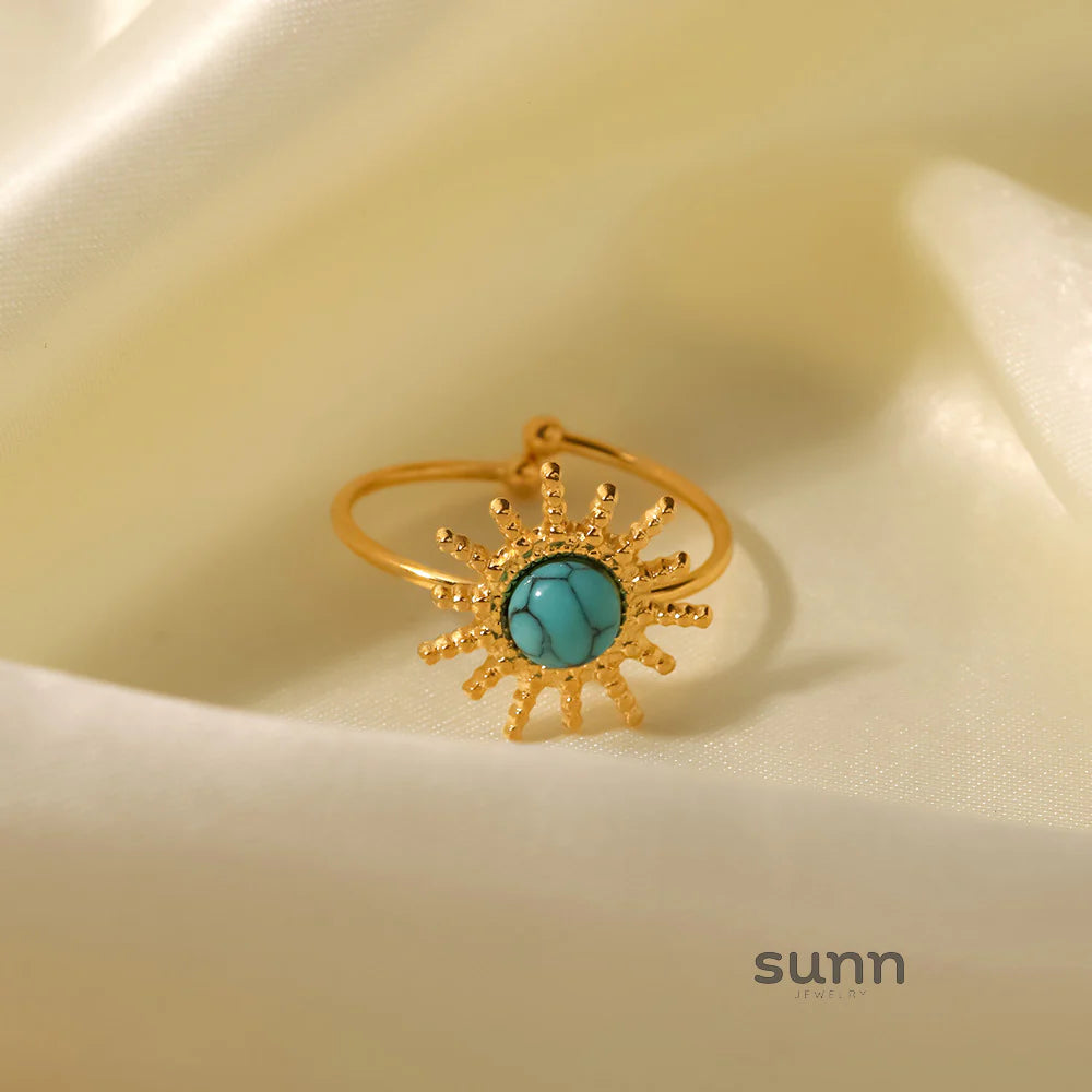 Marianne Turquoise Sunburst Ring