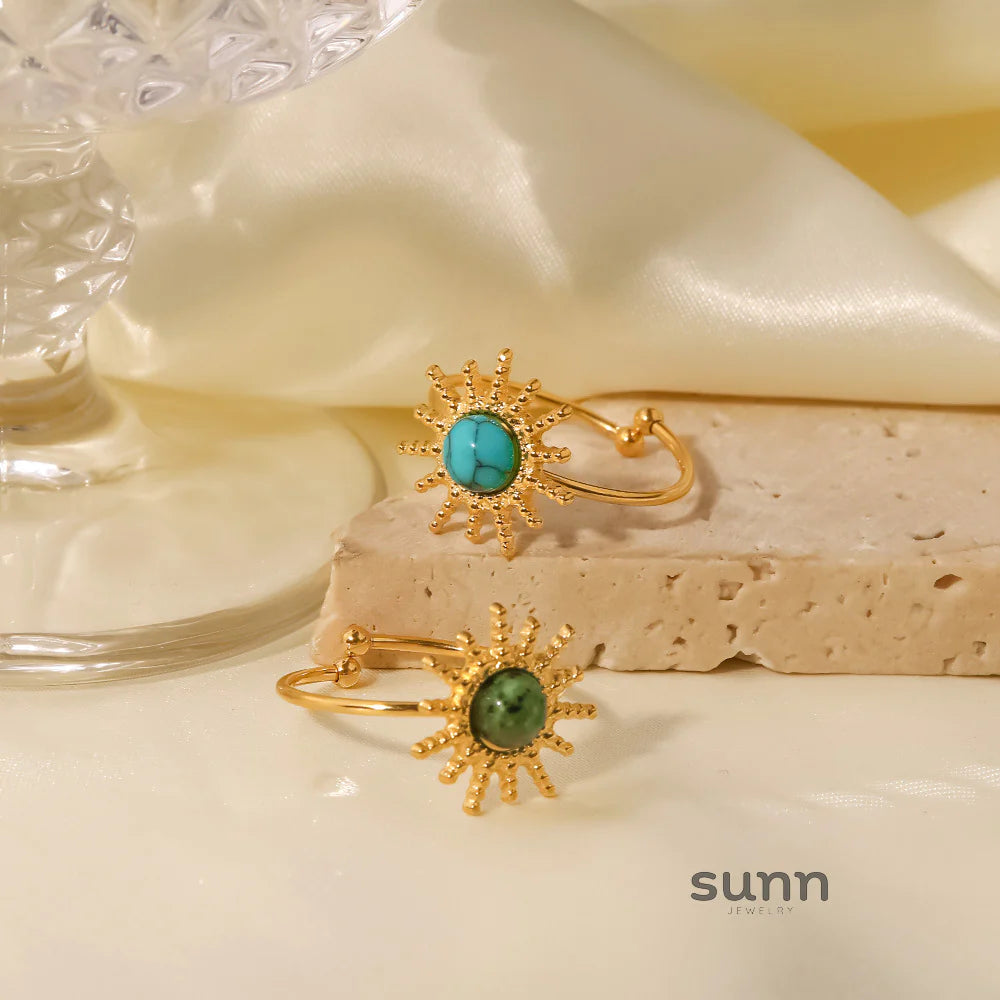 Marianne Turquoise Sunburst Ring