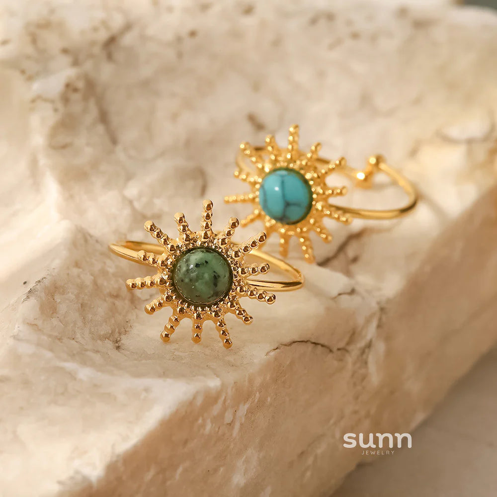 Marianne Turquoise Sunburst Ring