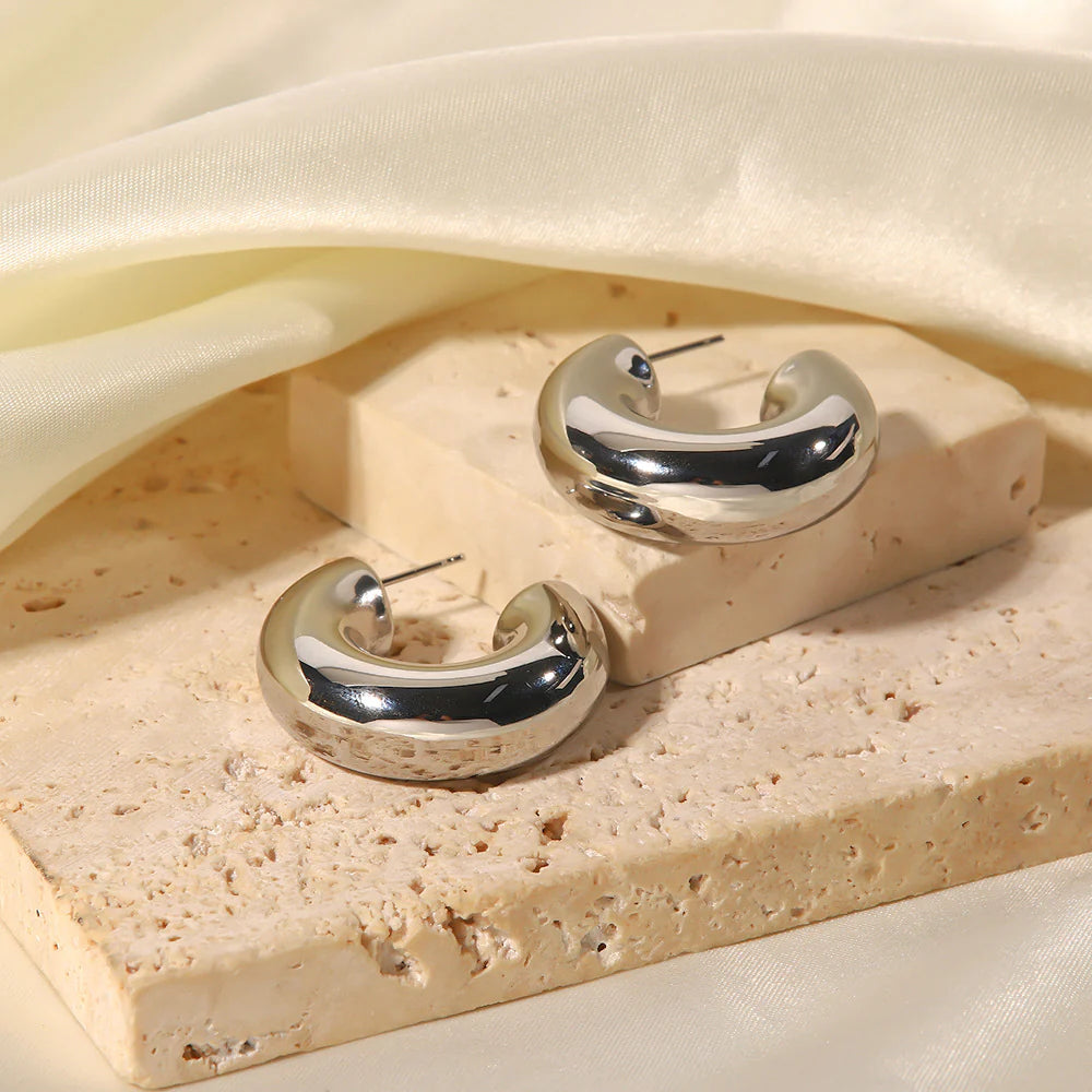 Maricela Twisted C-Hoop Earrings