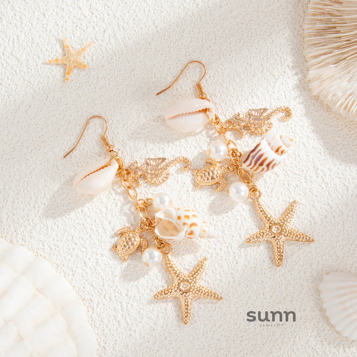 Marionna Gold Ocean Stud Earrings