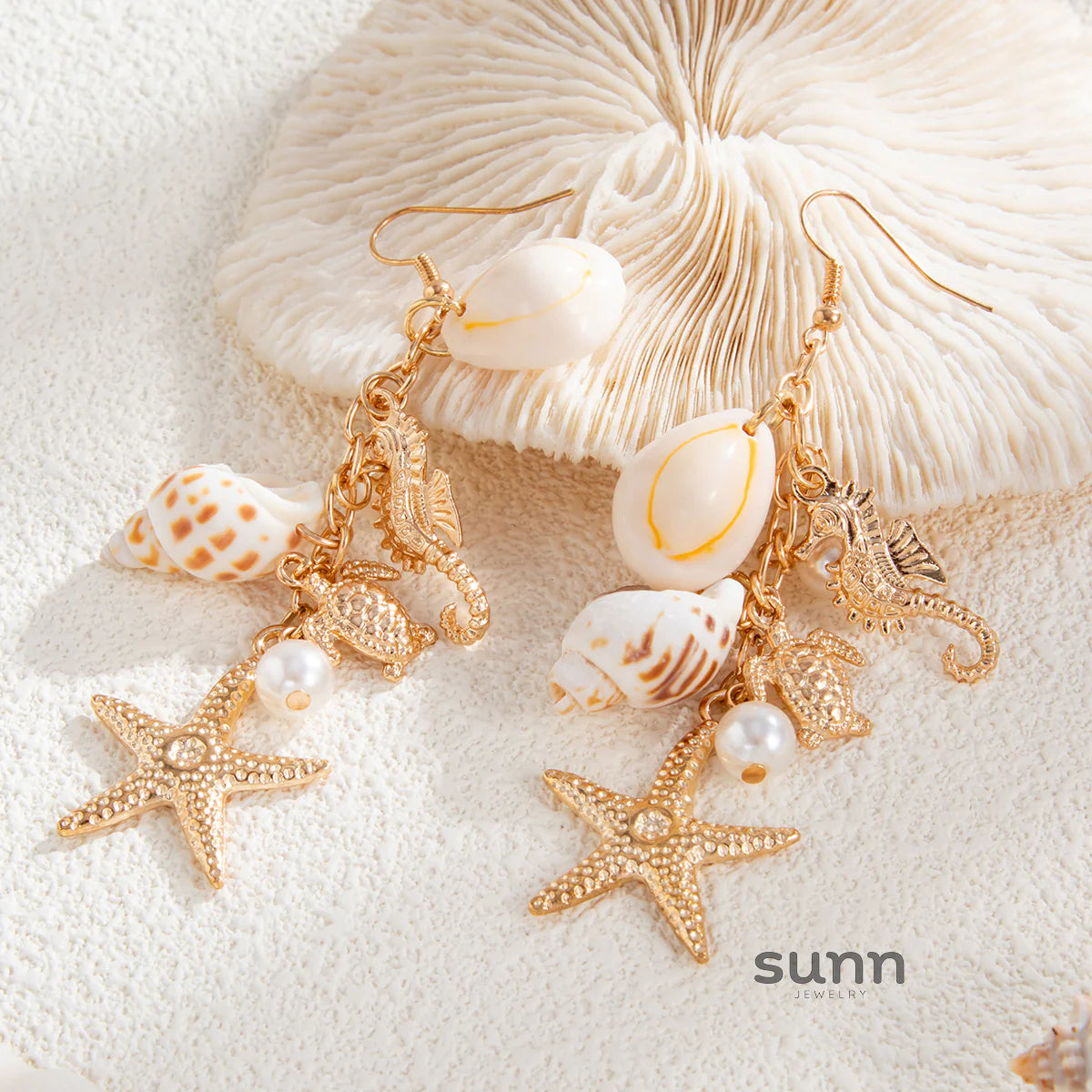 Marionna Gold Ocean Stud Earrings