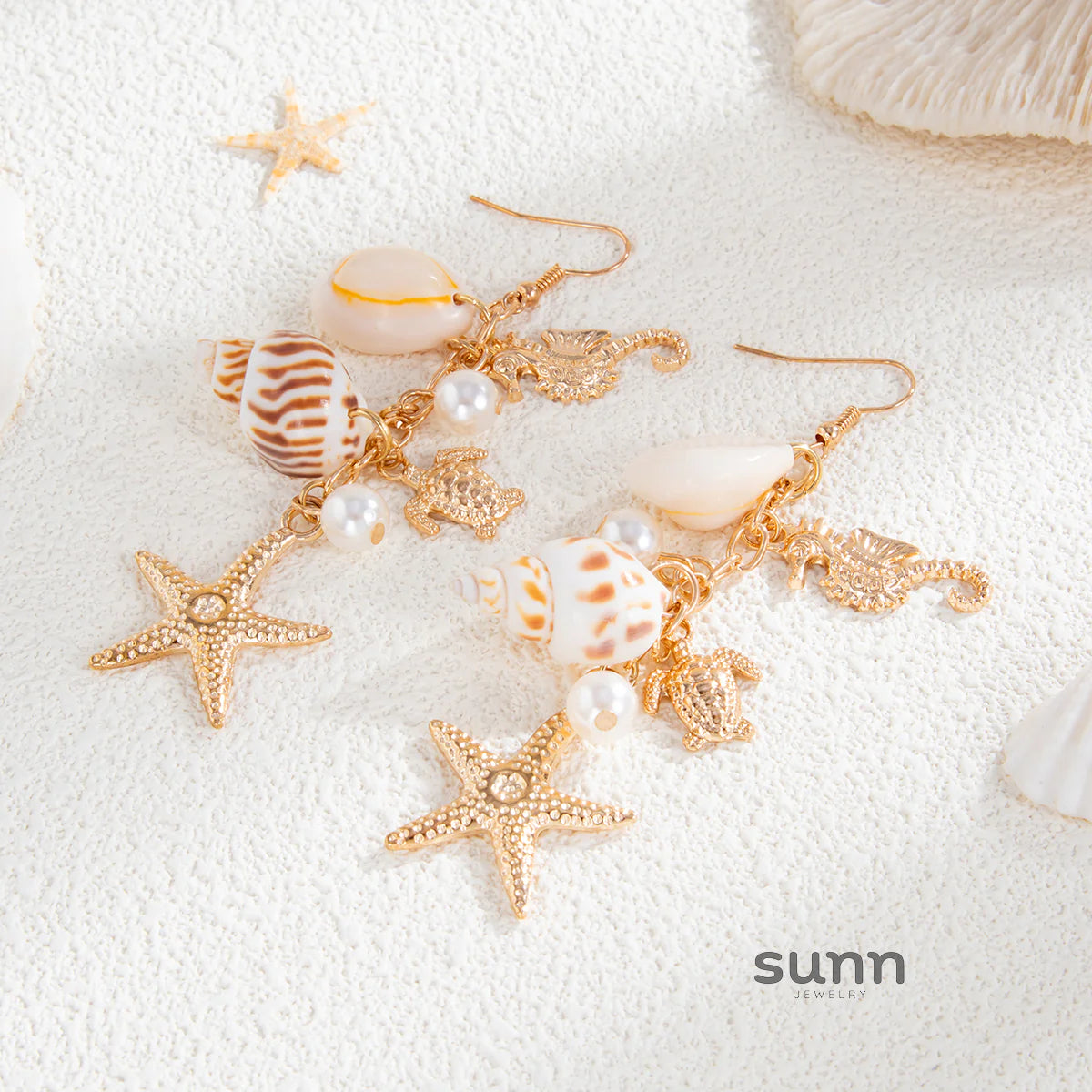 Marionna Gold Ocean Stud Earrings