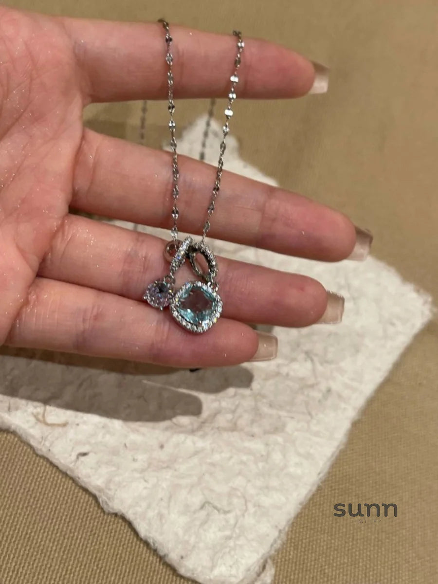 Maris Aqua Zirconia Necklace