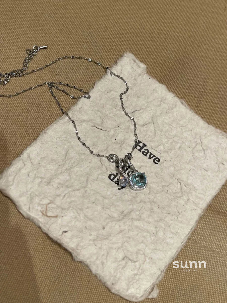 Maris Aqua Zirconia Necklace